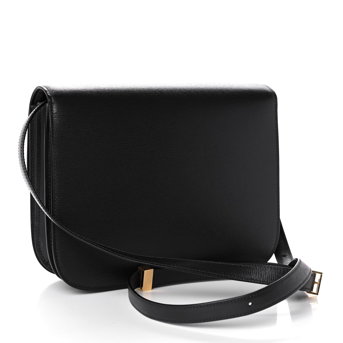 Liege Calfskin Medium Classic Box Flap Bag Black