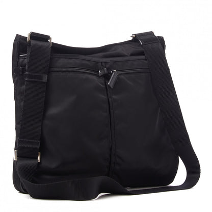 Prada Tessuto Nylon Saffiano Messenger Bag Black 2 of 8