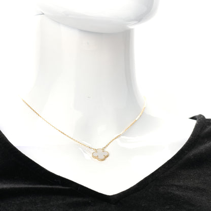 Van Cleef & Arpels 18K Yellow Gold Mother of Pearl Vintage Alhambra Pendant Necklace 2 of 7