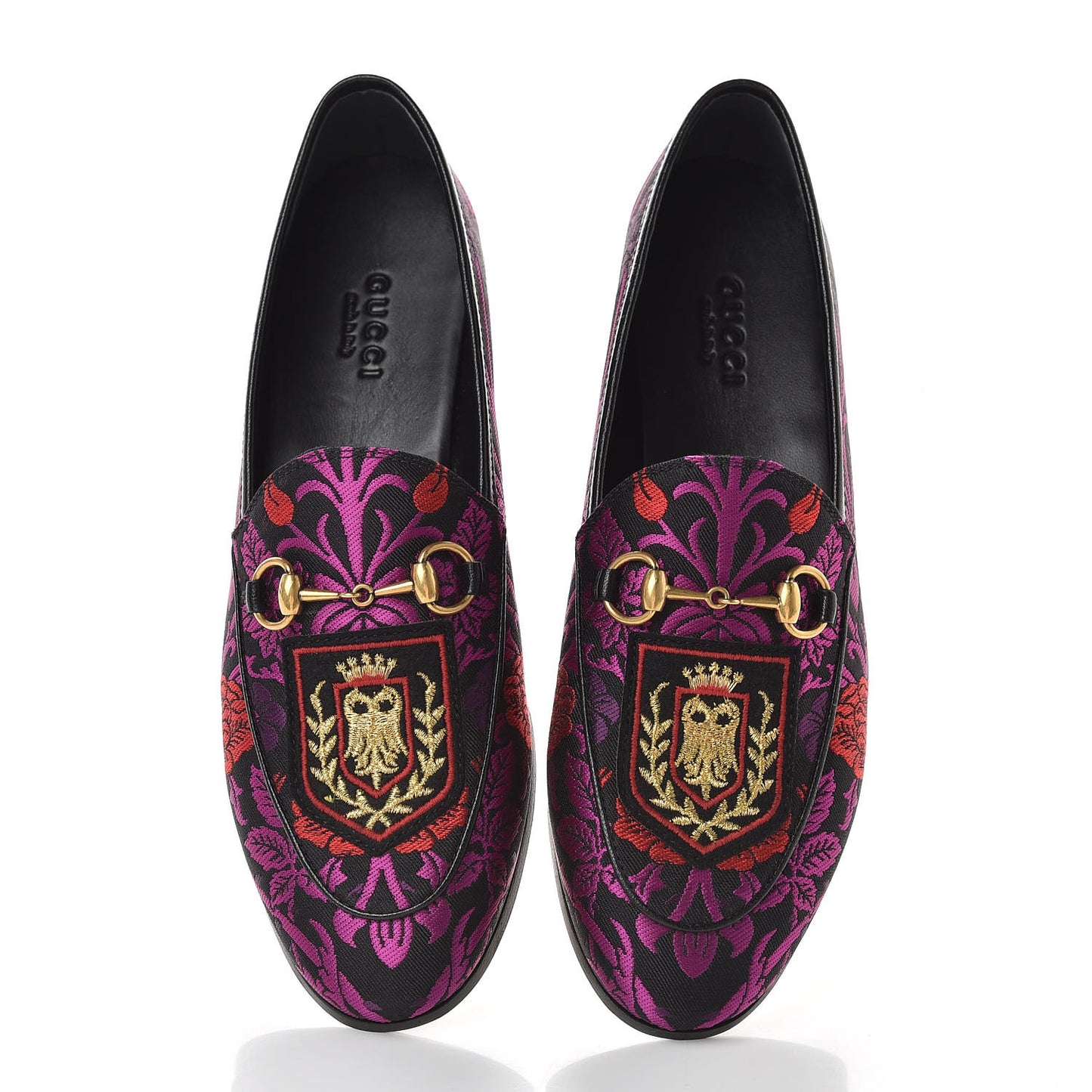 Jacquard Floral Womens Horsebit Jordaan Loafers 37 Black Begonia