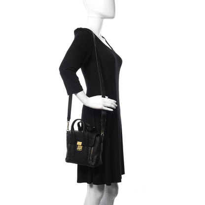3.1 Phillip Lim 3.1 Textured Calfskin Mini Pashli Satchel Black 2 of 8