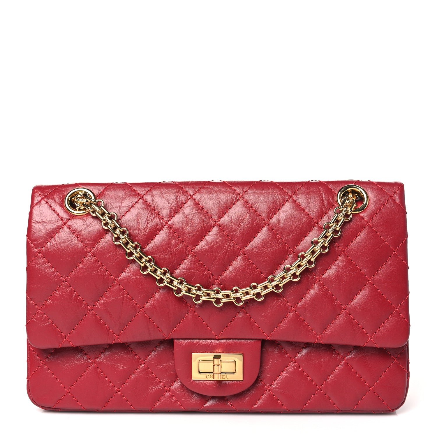 Chanel Aged Calfskin Quilted 2.55 Reissue 225 Flap Red 1 of 10