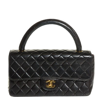 Chanel Lambskin Quilted Medium Rectangular Kelly Flap Bag Black 1 of 10