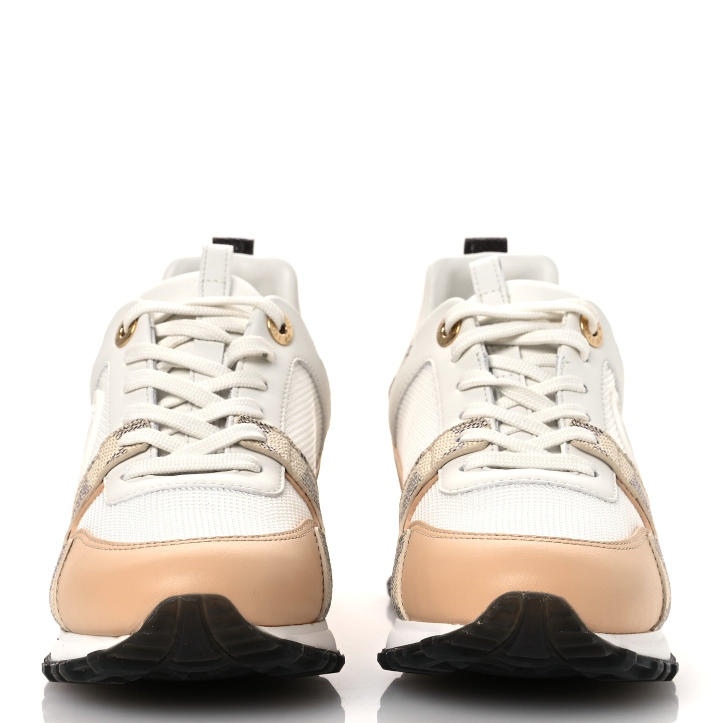 Calfskin Damier Azur Run Away Sneakers 36 White
