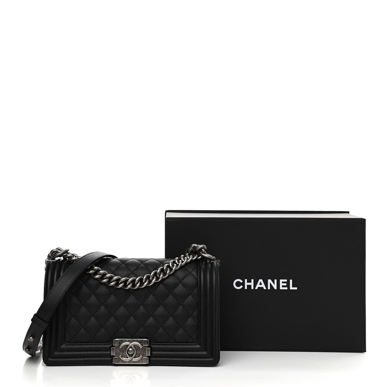 Chanel Caviar Quilted Medium Boy Flap Black 11 of 11