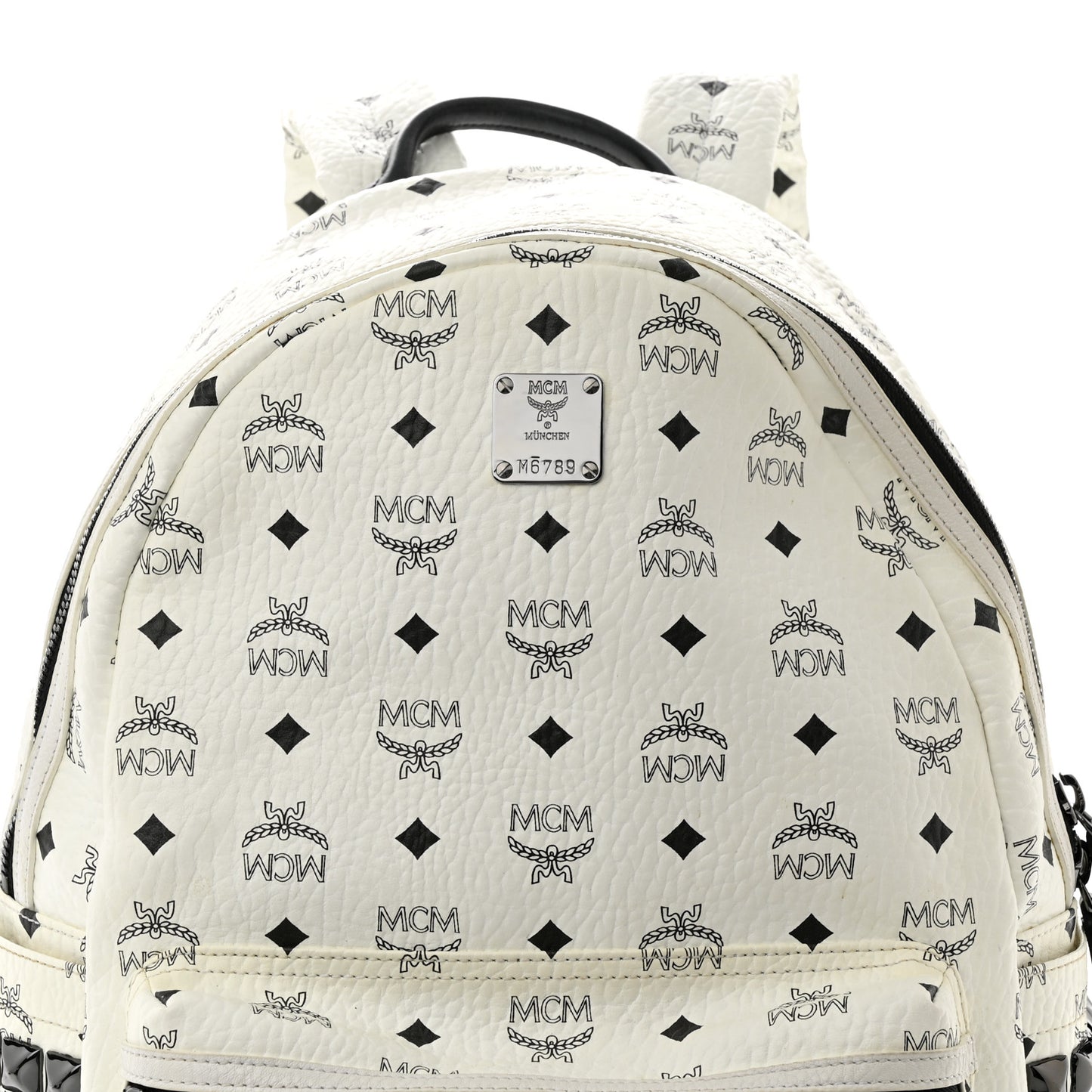 Visetos Medium Side Studs Stark Backpack White
