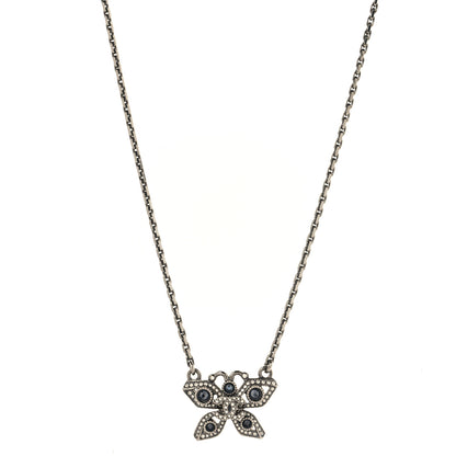 Chanel Crystal Butterfly CC Necklace Ruthenium 1 of 4