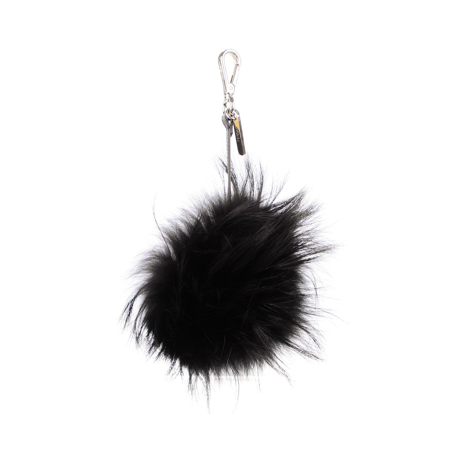 Fendi Vitello Elite Fox Fur Fusto Monster Bag Bug Charm Black Yellow 3 of 7