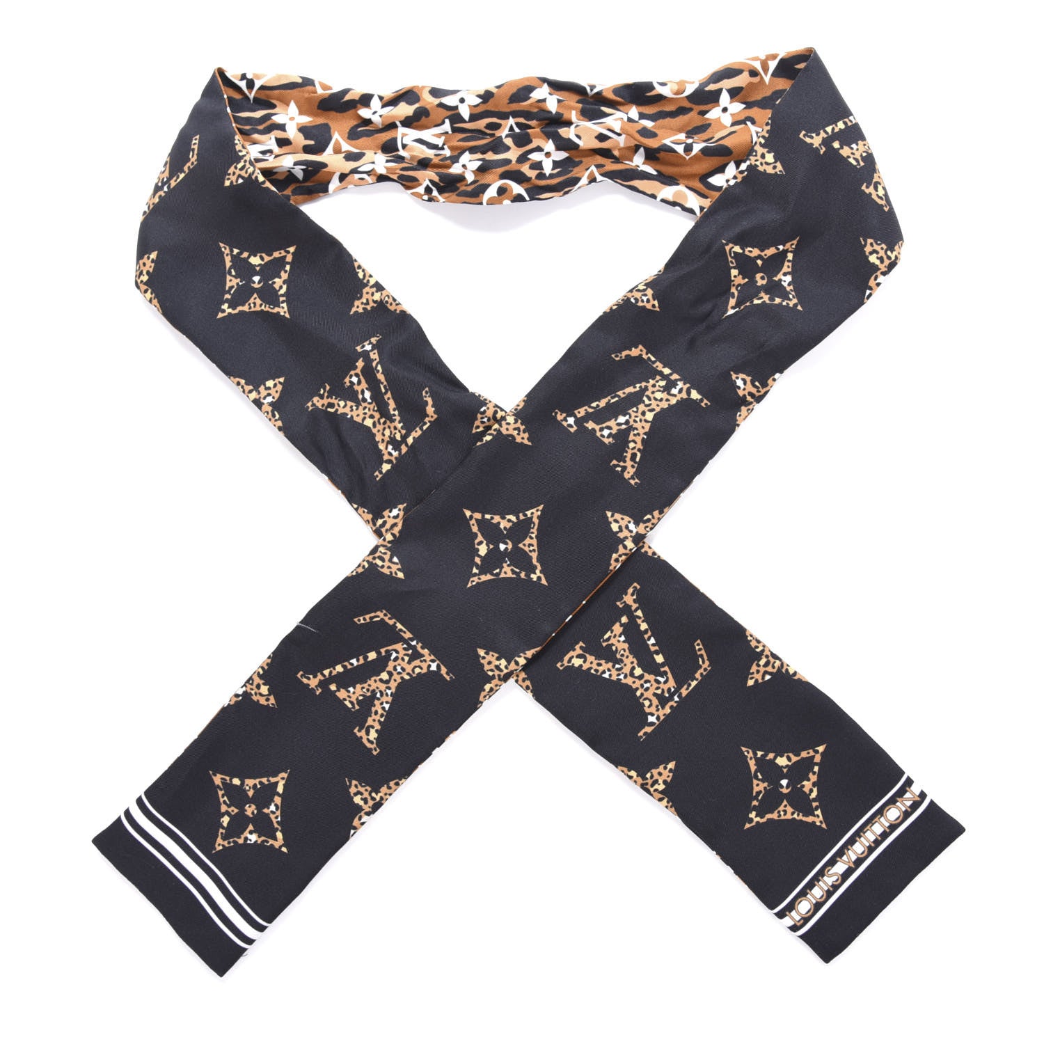 Louis Vuitton Silk Monogram Giant Jungle Bandeau Black 1 of 4