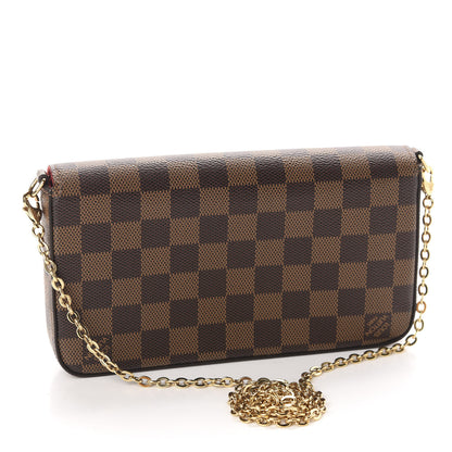 Louis Vuitton Damier Ebene Pochette Felicie Chain Wallet 3 of 11