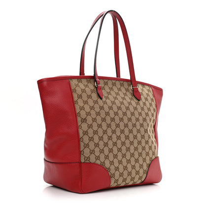 Gucci Monogram Bree Zippered Tote Beige Red 3 of 10