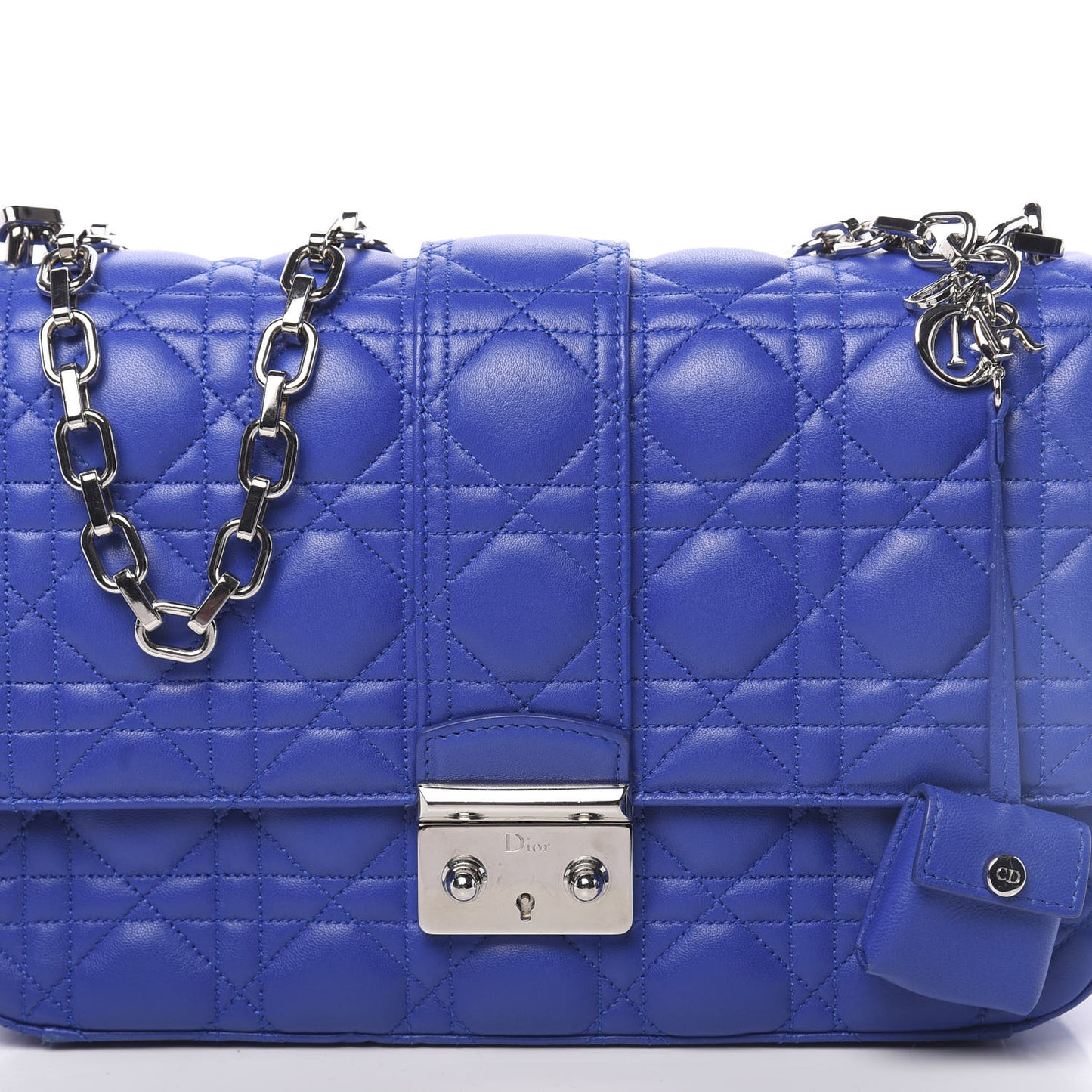 Lambskin Cannage Medium Miss Dior Flap Blue