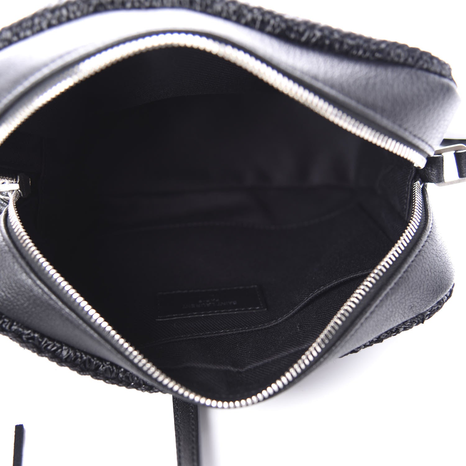 Saint Laurent Raffia Calfskin Monogram Lou Camera Bag Black 5 of 10