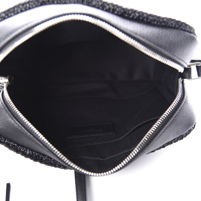 Saint Laurent Raffia Calfskin Monogram Lou Camera Bag Black 5 of 10