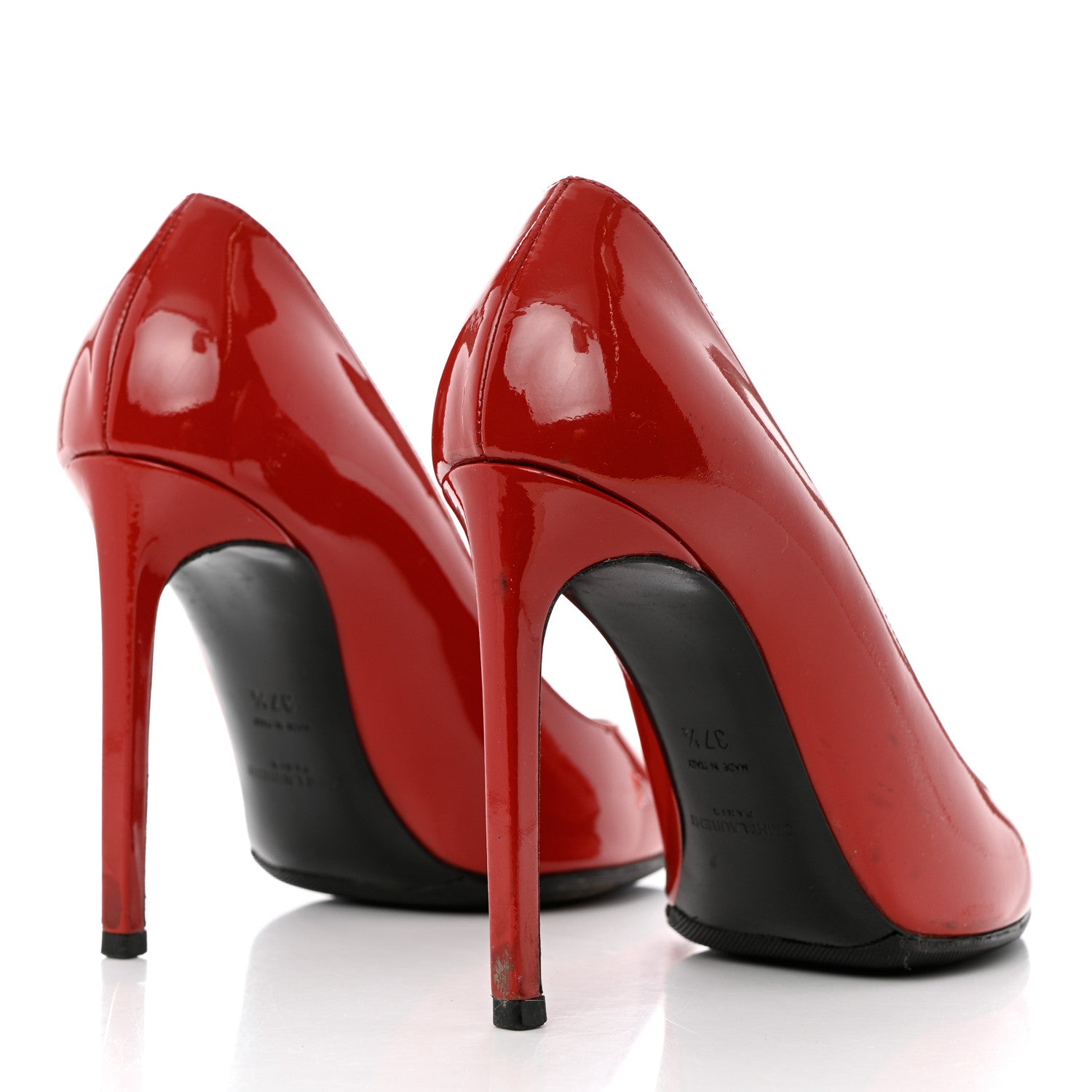 Saint Laurent Patent Calfskin Zoe 105 Pump 37.5 Red 4 of 11
