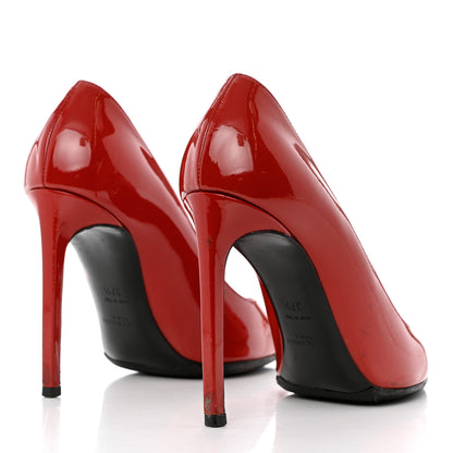 Saint Laurent Patent Calfskin Zoe 105 Pump 37.5 Red 4 of 11