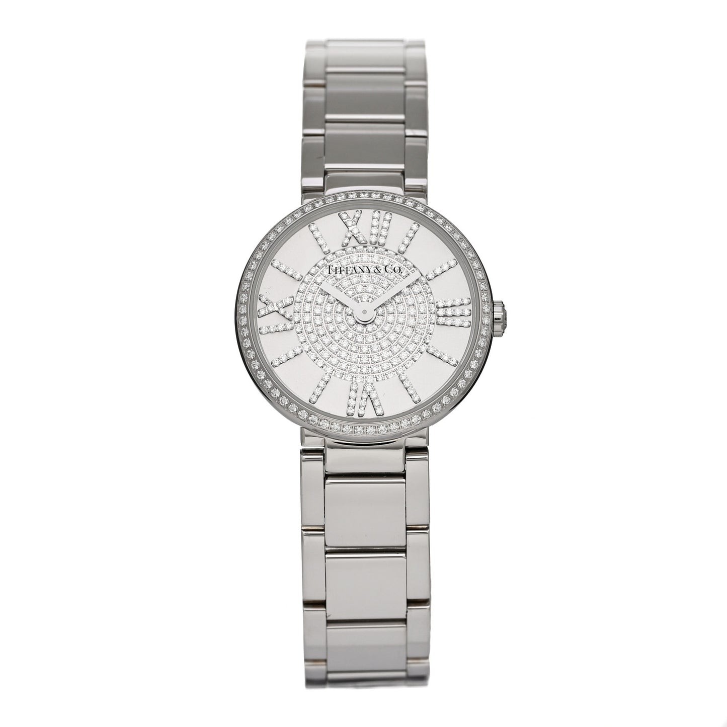 Stainless Steel Diamond Pave 24mm Atlas 2-Hand Quartz Watch