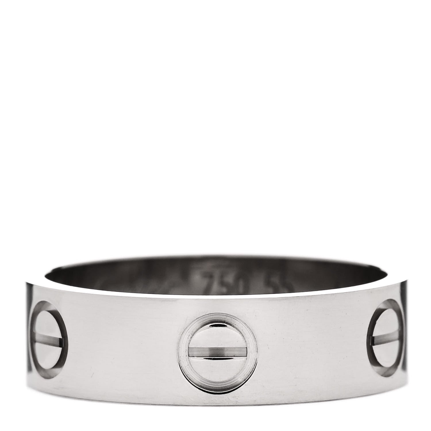 Cartier 18K White Gold 5.5mm LOVE Ring 55 7.25 1 of 6