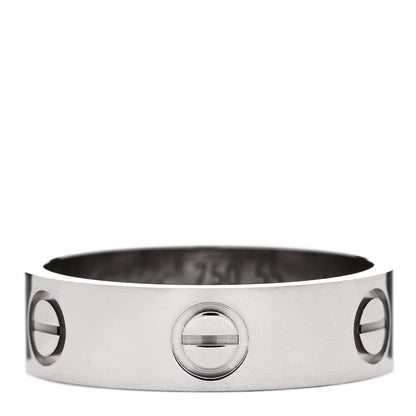 Cartier 18K White Gold 5.5mm LOVE Ring 55 7.25 1 of 6