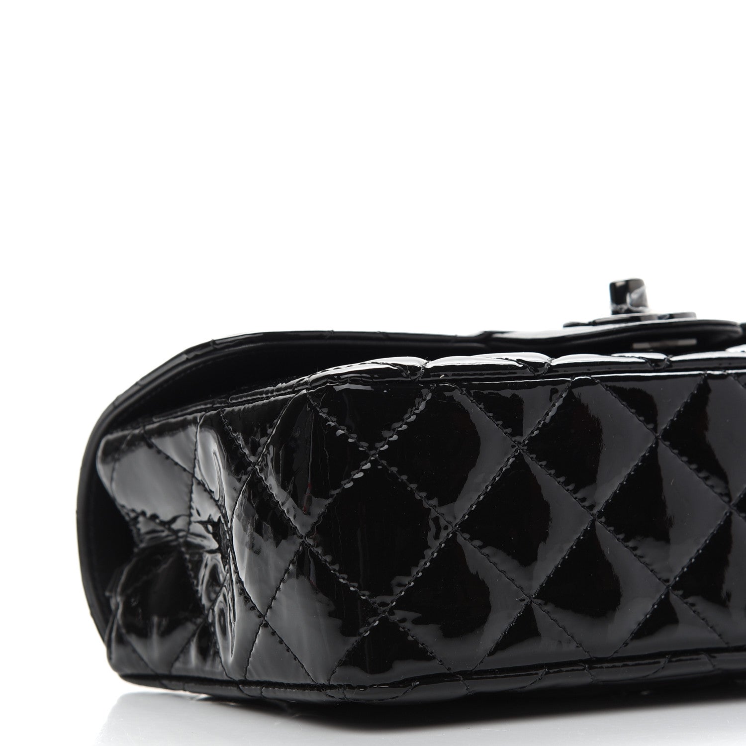 Chanel Patent Calfskin Quilted Mini Rectangular Flap So Black 7 of 8
