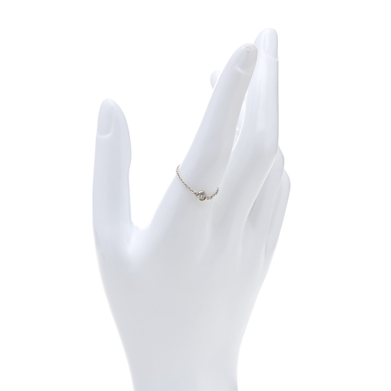 Tiffany Sterling Silver Diamond Elsa Peretti Diamonds by the Yard Ring 57 8 2 of 7