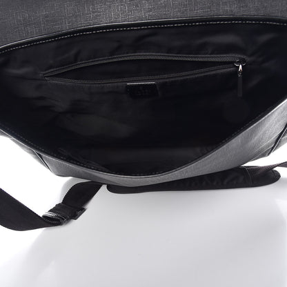 Gucci Coated Canvas Interlocking G Large Flap Messenger Bag Black 5 of 11