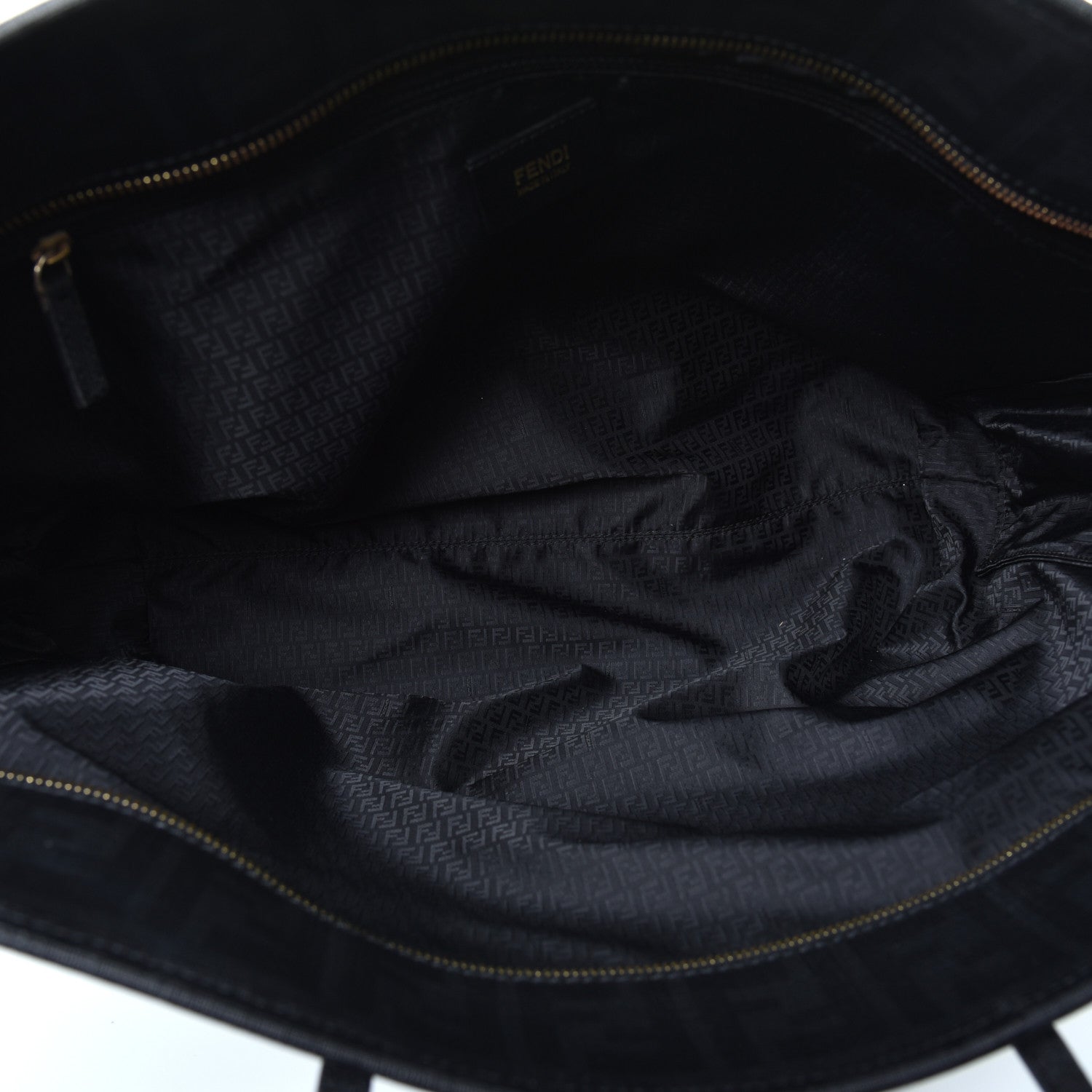 Fendi Zucca Spalmati Medium Roll Tote Black 5 of 12