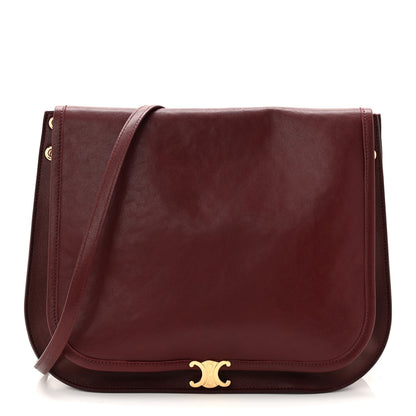 Celine Shiny Lambskin Soft Triomphe Besace Bag Syrah 1 of 10