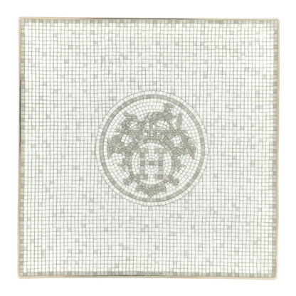 Hermes Porcelain Mosaique Au 24 Platinum Square Plate N°3 1 of 6