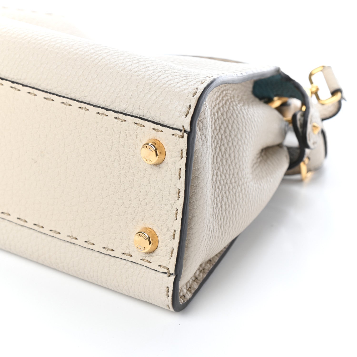 Fendi Cuoio Romano Selleria Medium Peekaboo Iconic Essentially Satchel Latte Laguna Tortora 9 of 9