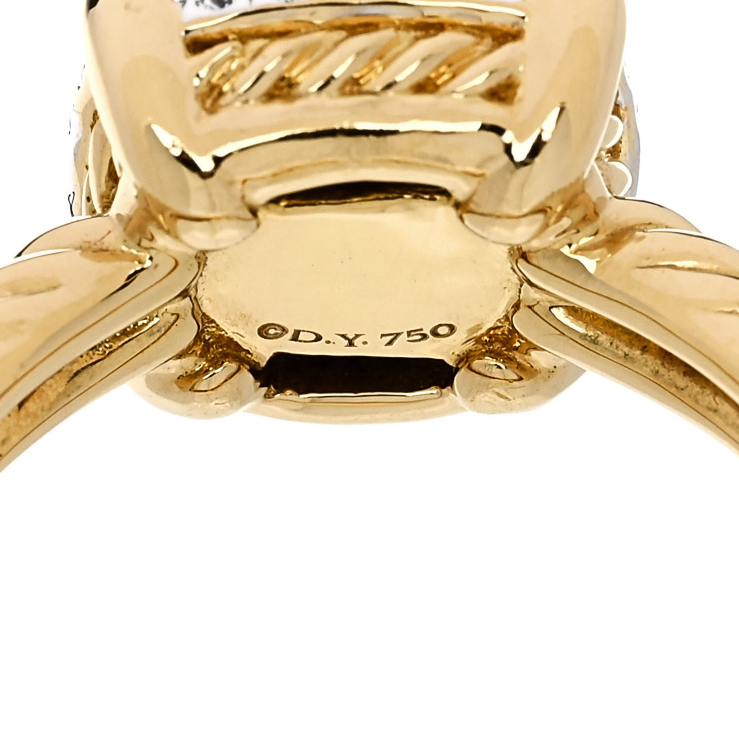 David Yurman 18K Yellow Gold Diamond 11mm Chatelaine Full Pave Ring 56 7.75 5 of 5