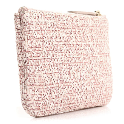 Chanel Woven Straw Raffia Deauville Cosmetic Pouch Pink 3 of 8