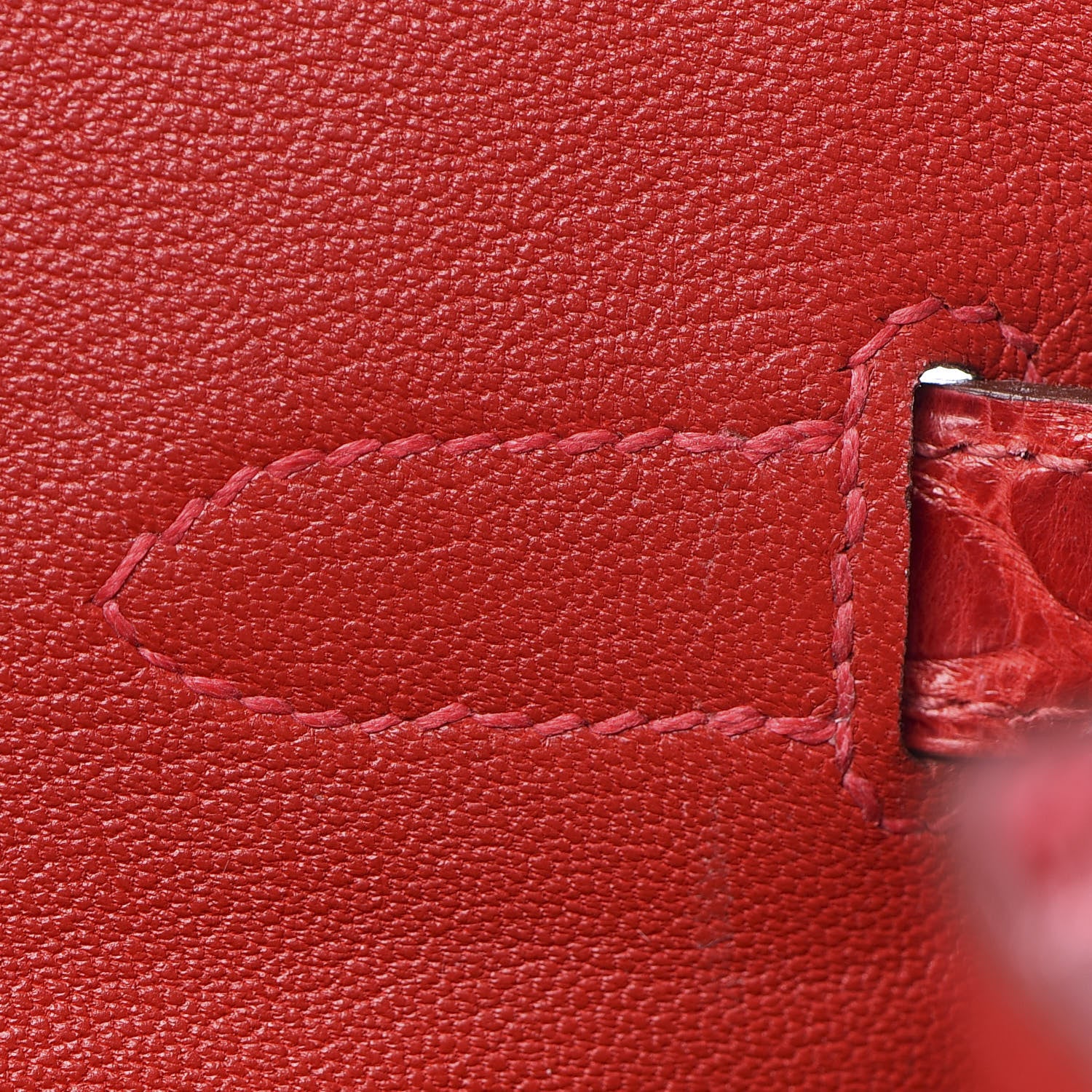 Hermes Shiny Porosus Crocodile Birkin 35 Rouge Vif 21 of 32