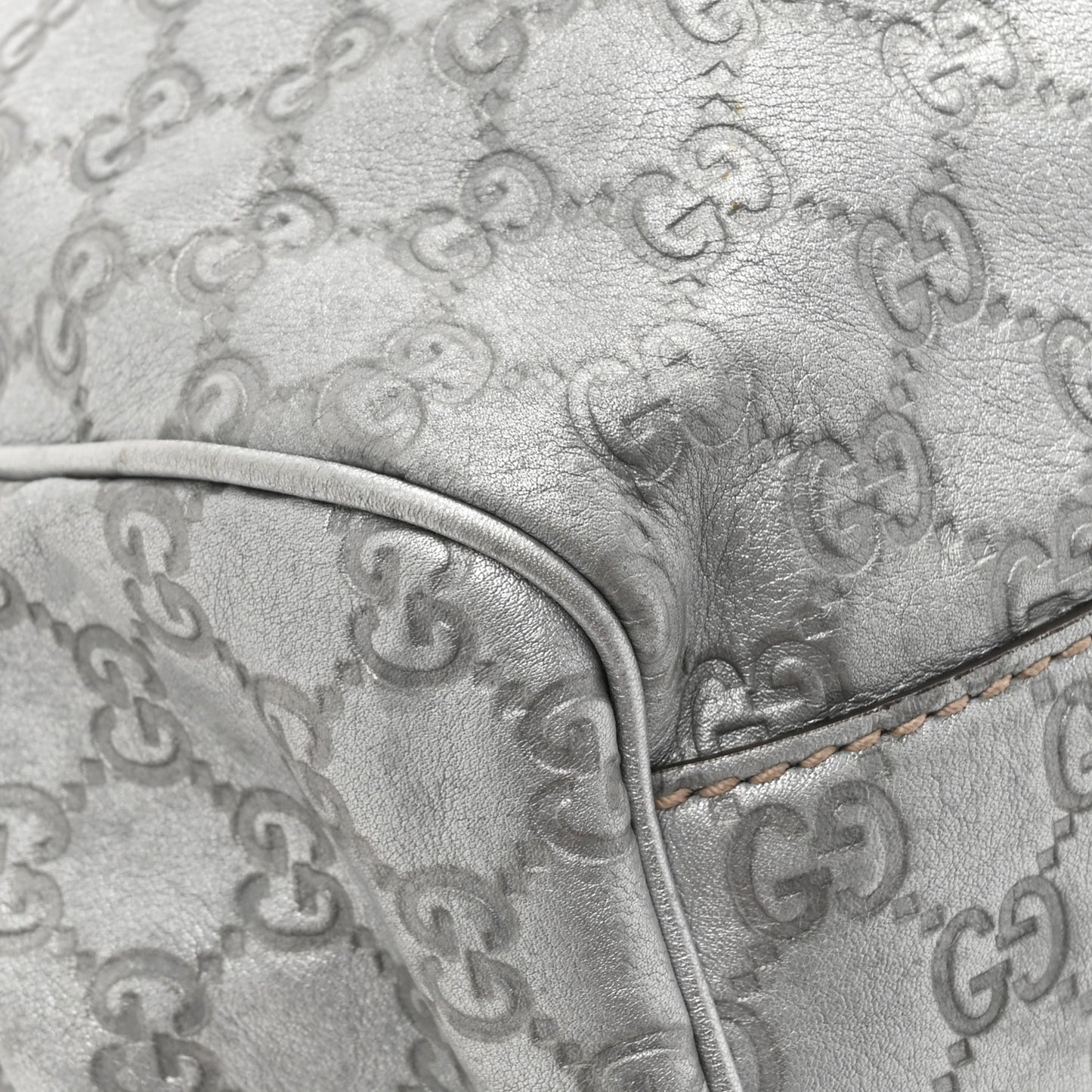 Guccissima Large Sukey Tote Silver