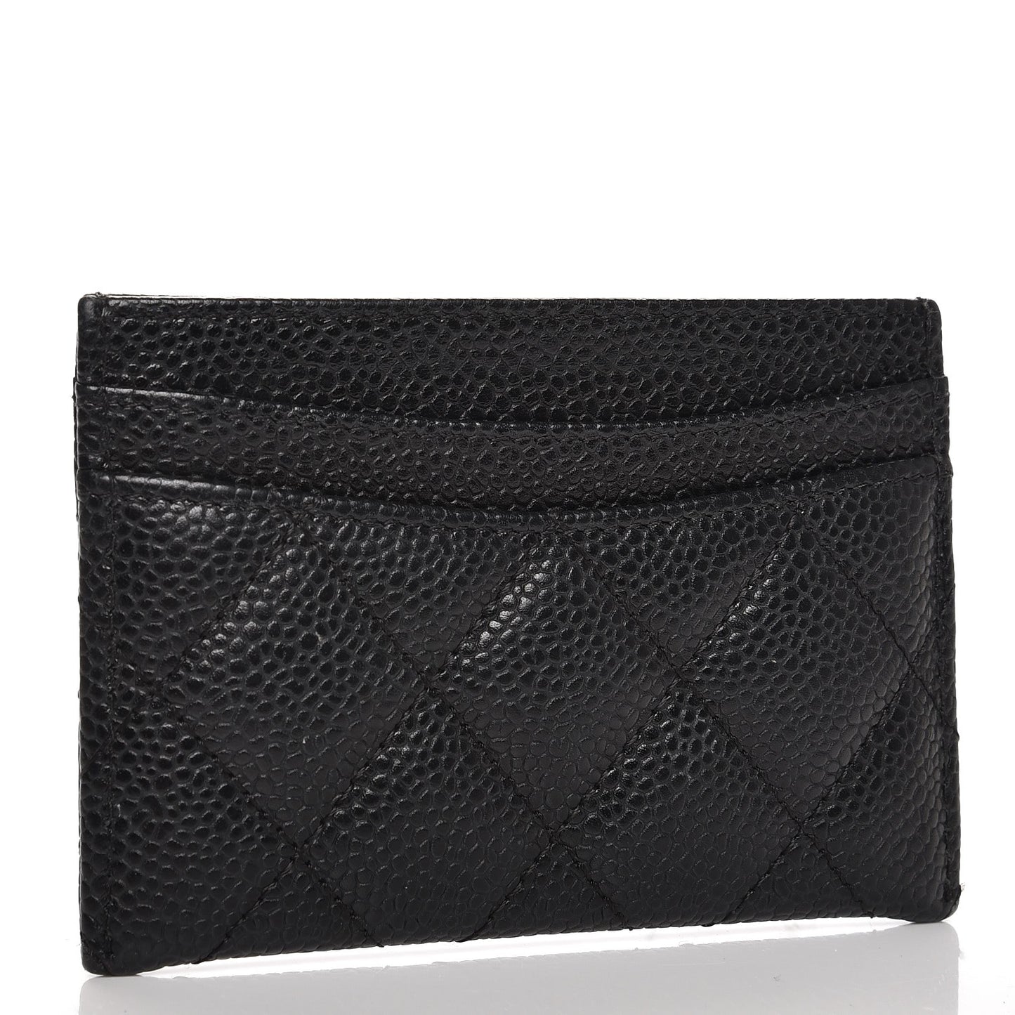 Caviar Quilted Card Holder Black