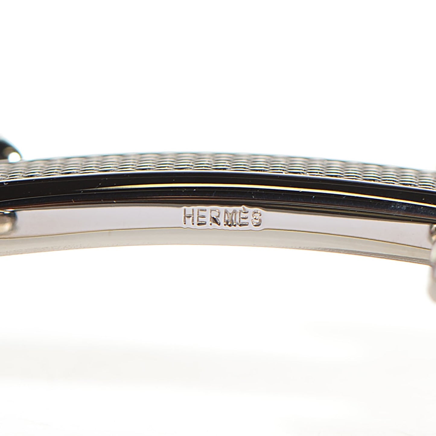 Palladium H Guilloche Belt Buckle Silver