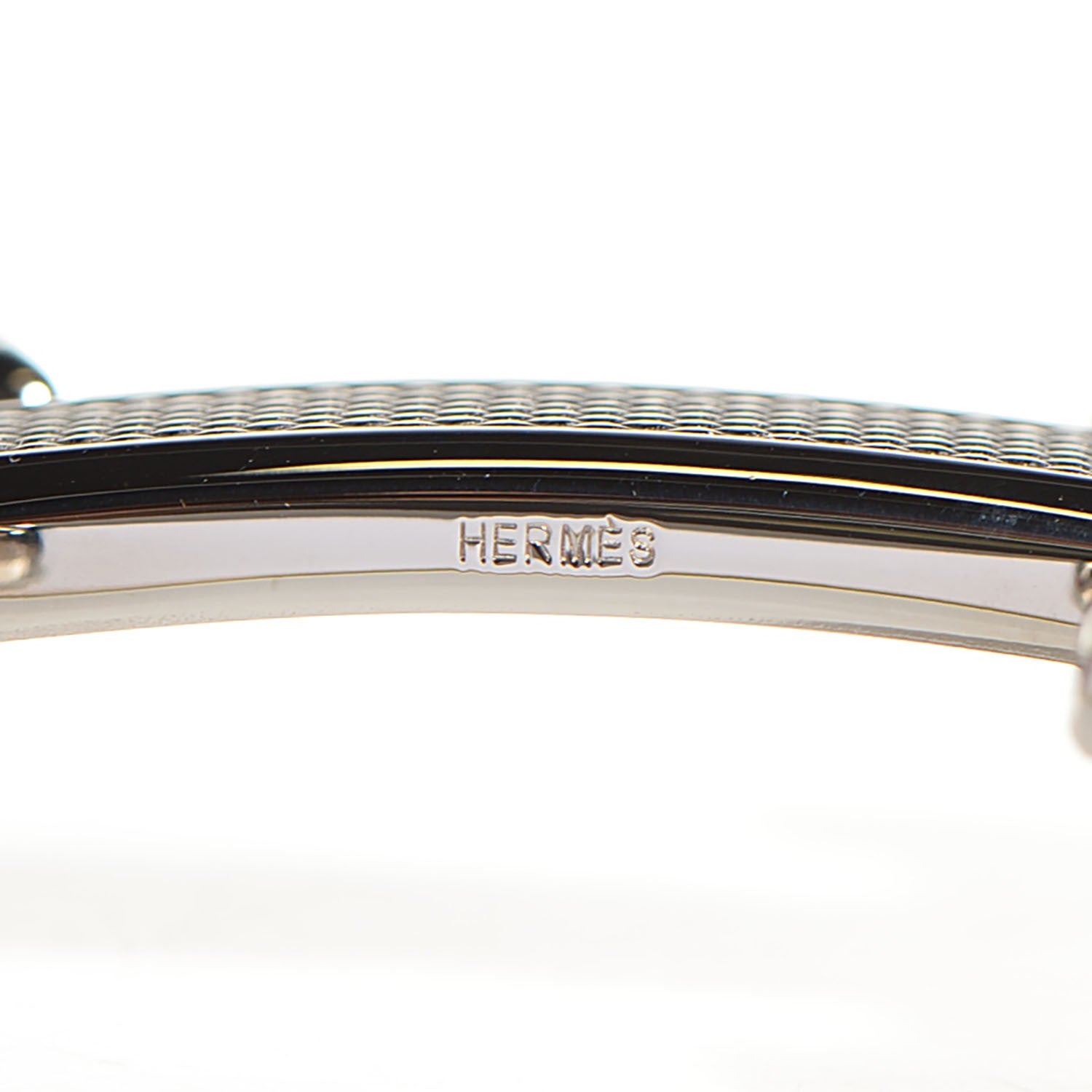 Hermes Palladium H Guilloche Belt Buckle Silver 4 of 5
