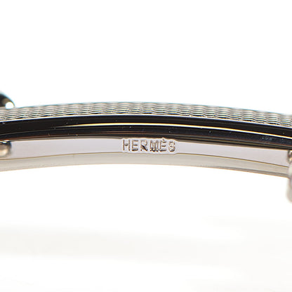 Hermes Palladium H Guilloche Belt Buckle Silver 4 of 5
