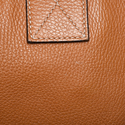 Alexander McQueen Pebbled Calfskin Skull Padlock Zip Tote Cognac 13 of 19
