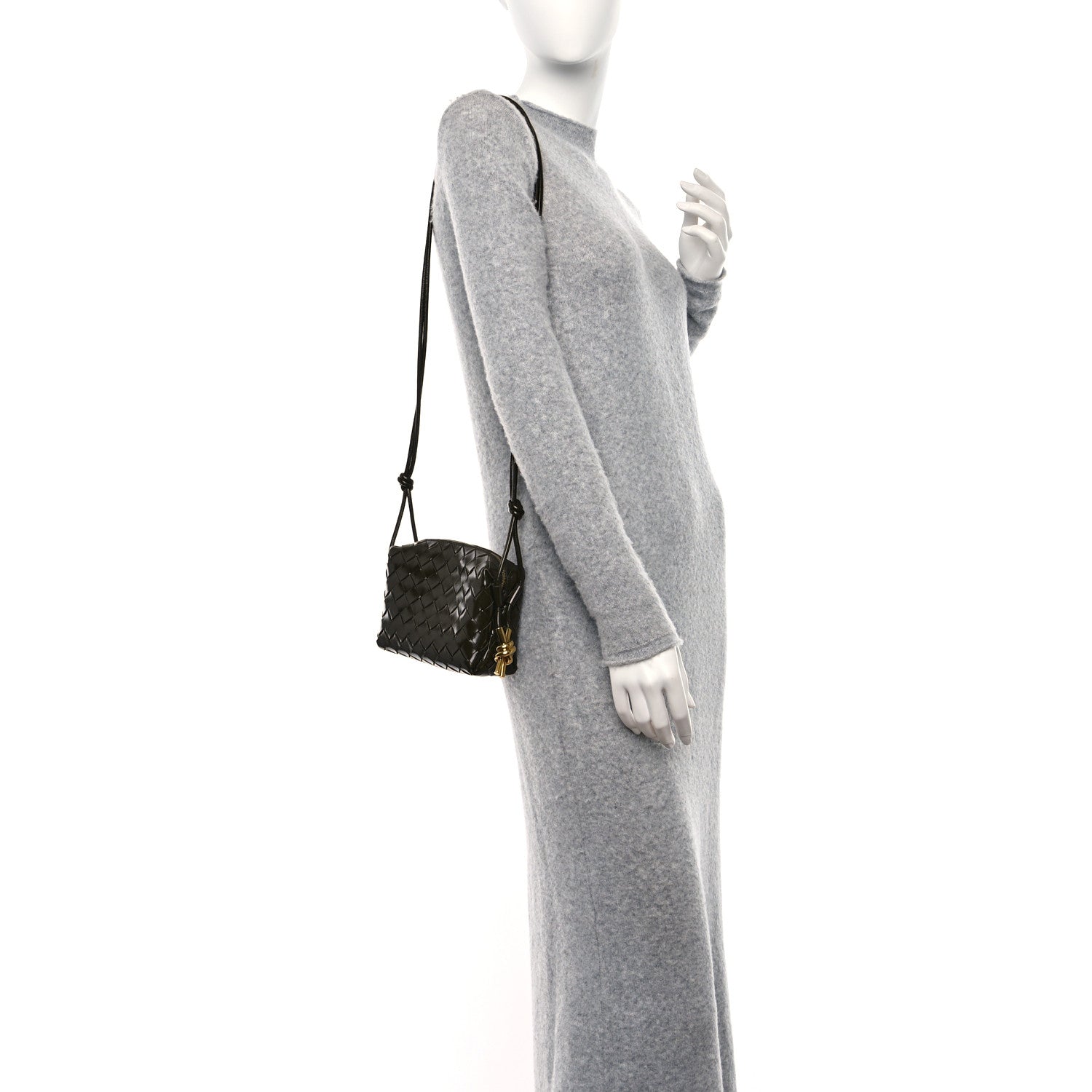 Bottega Veneta Polished Nappa Intrecciato Knot Mini Loop Camera Bag Kaki 2 of 8