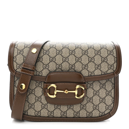 Gucci GG Supreme Monogram Horsebit 1955 Shoulder Bag Beige Brown Sugar 1 of 10