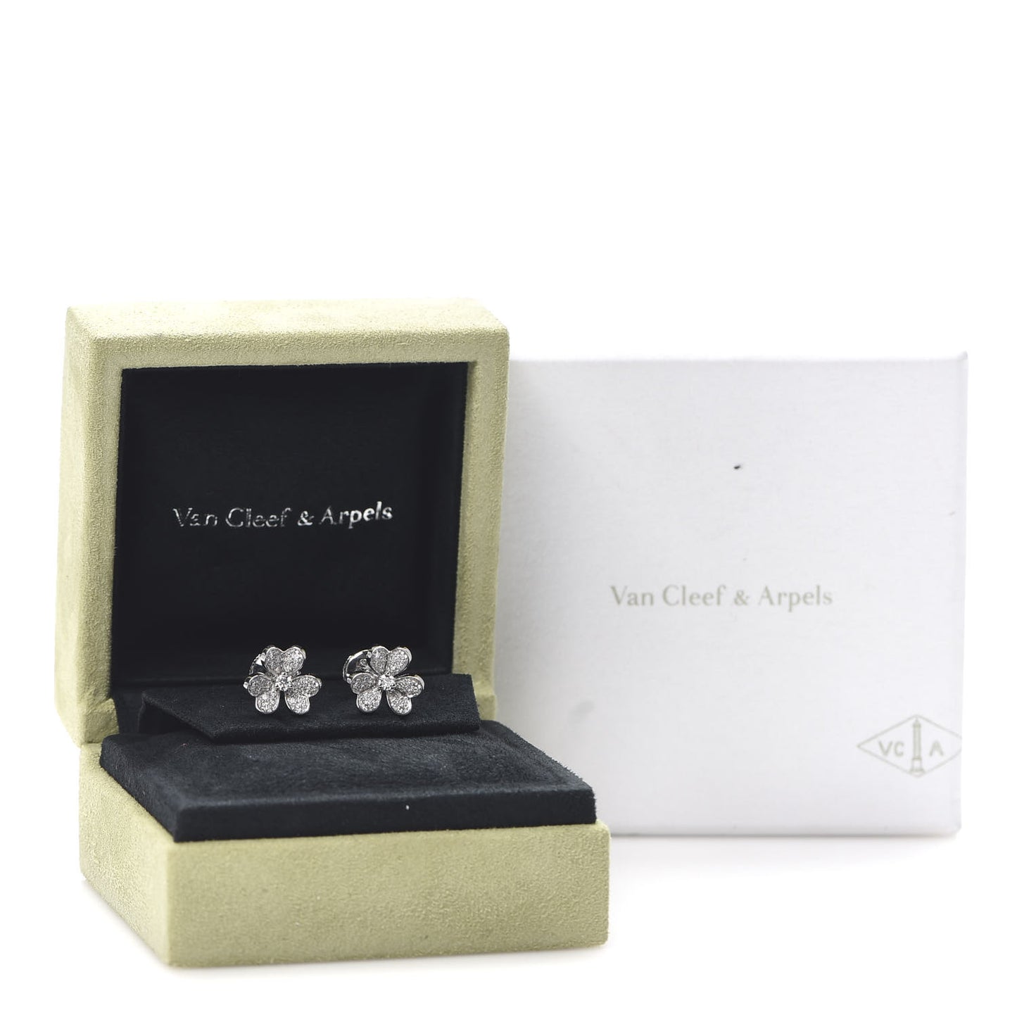 18K White Gold Diamond Mini Frivole Pave Earrings