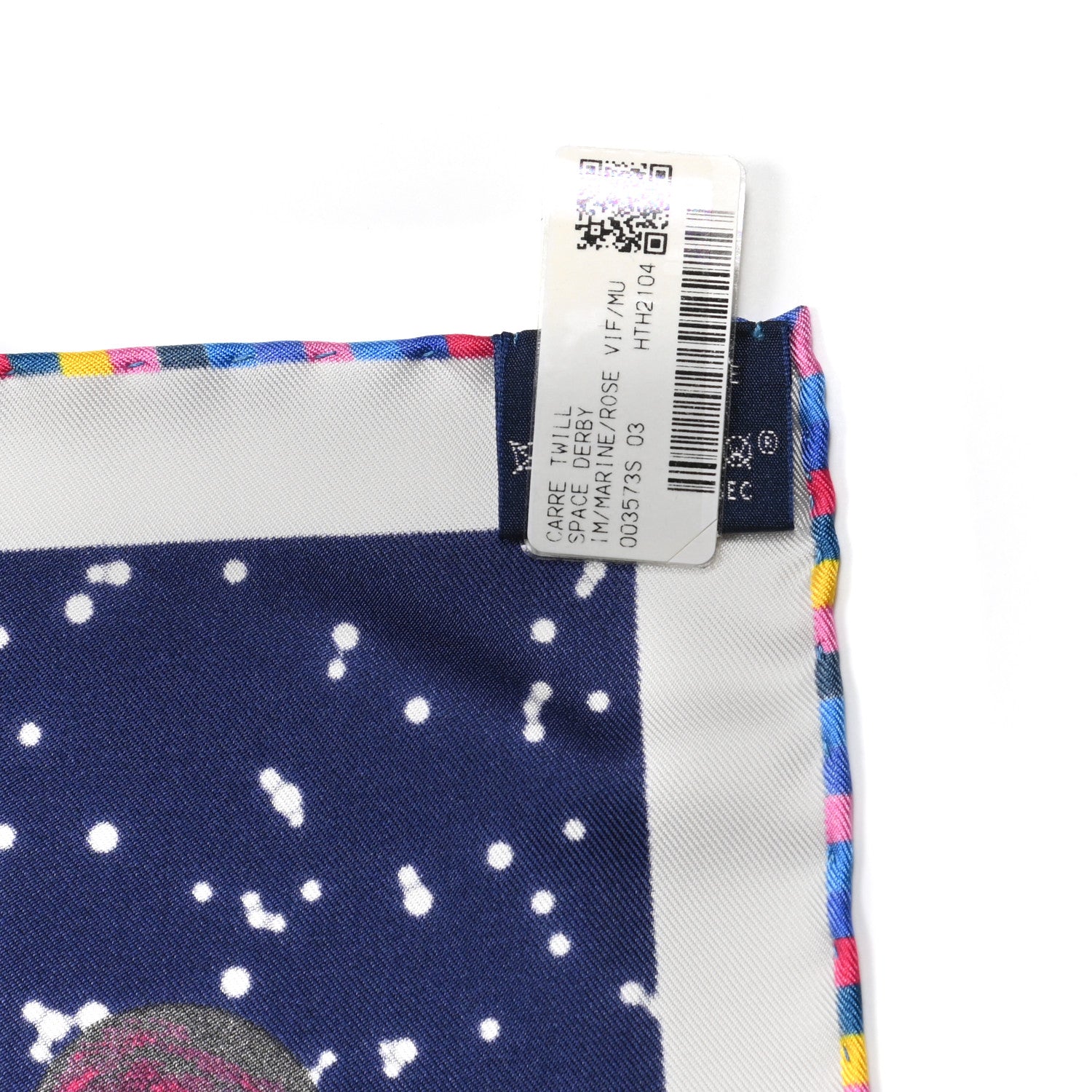 Hermes Silk Space Derby Scarf 90 Marine Rose Vif Multicolor 3 of 5