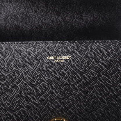 Saint Laurent Grain de Poudre Mini Classic Monogram Cassandra Top Handle Black Rouge Legion 6 of 9