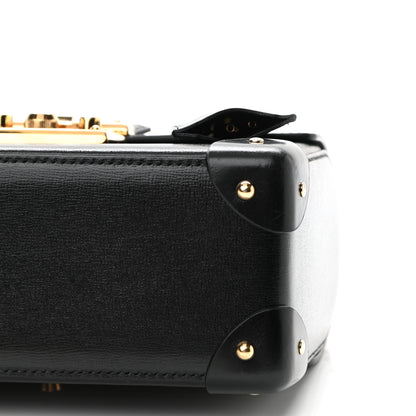 Gucci Calfskin Small Padlock Bamboo Shoulder Bag Black 10 of 11