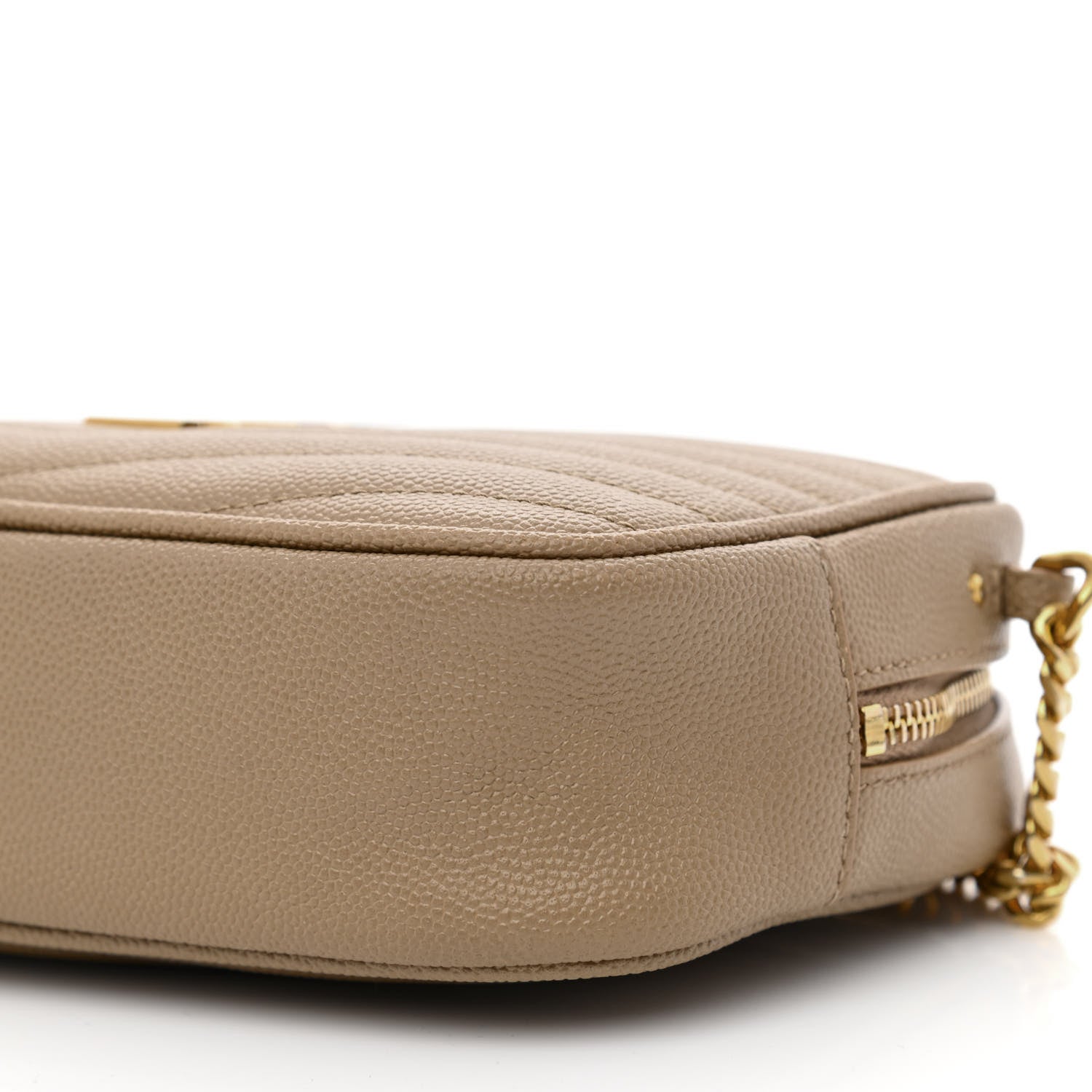 Saint Laurent Grain De Poudre Matelasse Monogram Mini Lou Camera Bag Dark Beige 9 of 10