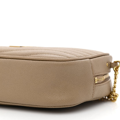 Saint Laurent Grain De Poudre Matelasse Monogram Mini Lou Camera Bag Dark Beige 9 of 10