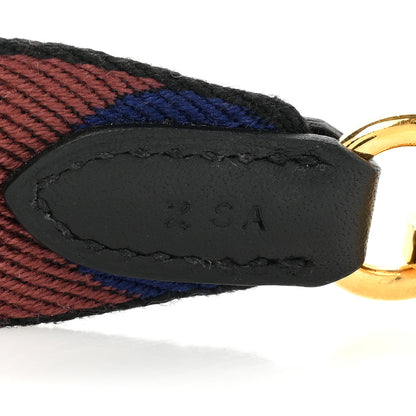 Hermes Toile Swift 25mm Sangle Flipperball Shoulder Strap Black Bleu Saphir 5 of 5