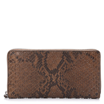 Gucci Python Microguccissima GG Zip Around Wallet Brown 1 of 9