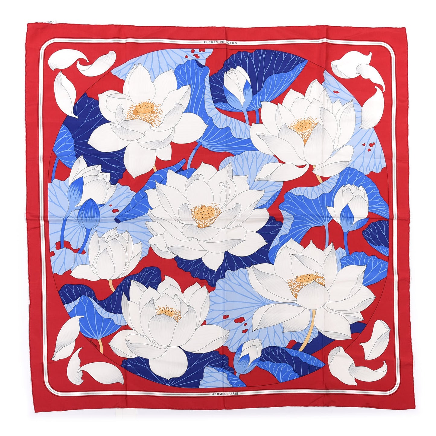 Silk Fleurs de Lotus Scarf 90